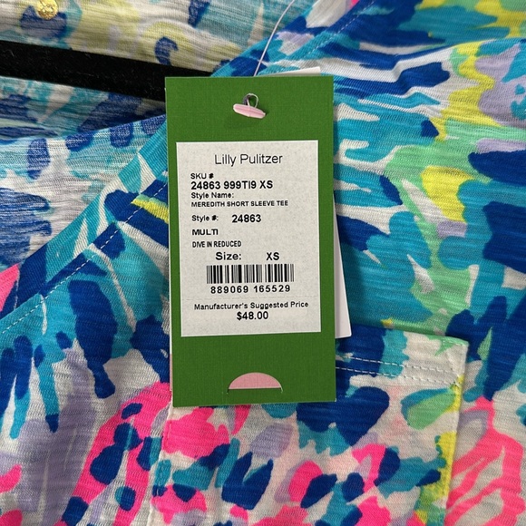 NWT Lilly Pulitzer Meredith short sleeve T multi dive in reduced XS - Picture 3 of 3